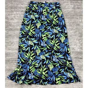 Sag Harbor Skirt Womens‎ 8 Multicolor Leaves Long Maxi Polyester Casual